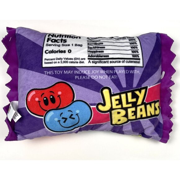 GOOD STUFF 12"x8.5" Purple Food Plush JELLY BEANS Pouch w/ 1 Red Jelly Bean EUC - Picture 4 of 5